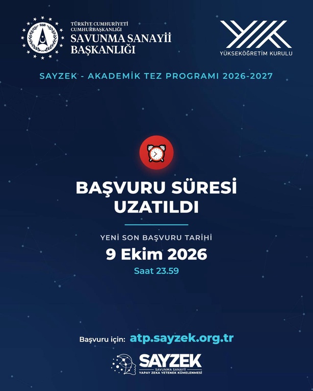 SAYZEK-ATP 2026-2027 Başvuru Süresi Uzatılmıştır